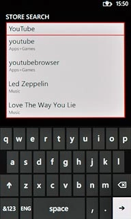 Key in YouTube and press arrow right.