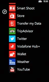 Slide your finger left on the display.Press YouTube.
