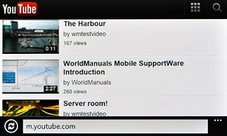 You can now use the application.Please note that YouTube isn't part of the original application package and therefore only a general description is given here.You have a number of options, such as:Search for video clipsSearch for video clips in a categoryIf you have a YouTube account and you log on, you can also:Upload video clipsShare video clipsCreate playlistsRate video clips