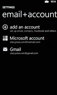 Press the email account you've just set up.