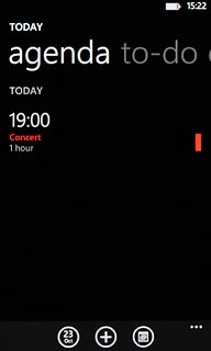 Slide your finger left on the display to find agenda.