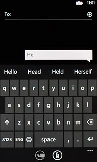 Press the required word to insert it.