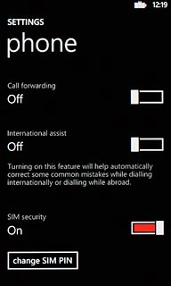Press the indicator next to Call forwarding to turn on the function.