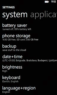 Press language+region.