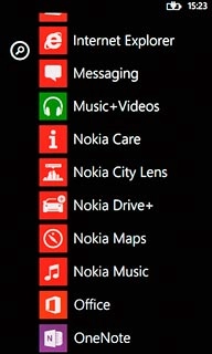 Slide your finger left on the display.Press OneNote.