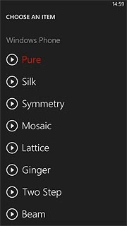 Press the playback icon next to the different ring tones to hear them.