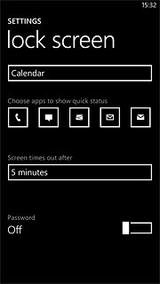 Press the indicator next to Password to turn on the function.Key in the required phone lock code.