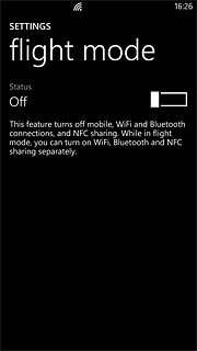 Press the indicator next to Status.Depending on the current setting, the function is turned on or off.