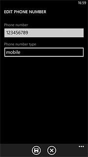 Press the field below Phone number type.
