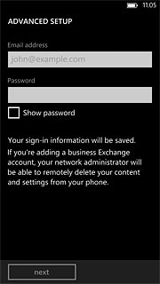 Press the field below Email address and key in your email address.