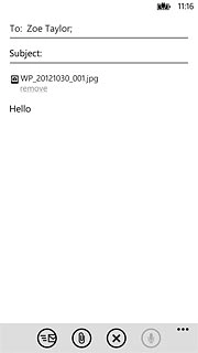 Press the send icon when you've finished your email message.