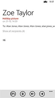 Press the reply icon.