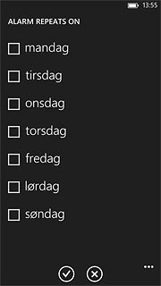 Press the required days to select them.