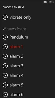 Once you've found an alarm tone you like, press the required alarm tone.