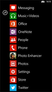 Slide your finger left on the display.Press Twitter.