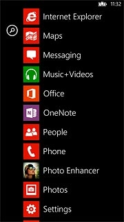 Slide your finger left on the display.Press Internet Explorer.