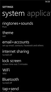 Press ringtones+sounds.