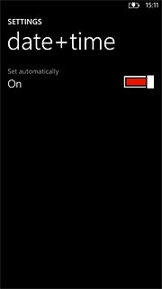 Press the indicator next to Set automatically.Depending on the current setting, automatic date and time update is turned on or off.
