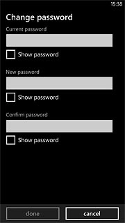Press the field below Current password and key in the current phone lock code.