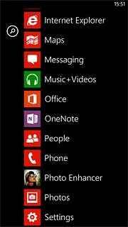 Slide your finger left on the display.Press Settings.