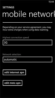 Press the field below Network selection.