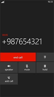 Press end call to end the call.