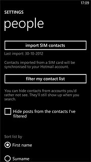 Press import SIM contacts.