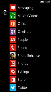 Slide your finger left on the display.Press Messaging.