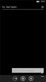 Press the text input field.Write the text for your picture message.