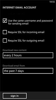Press sign in.Wait while the email account is activated.