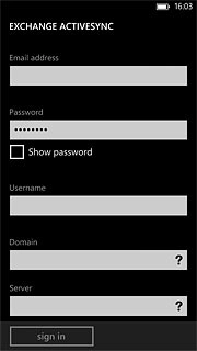 Press the field below Username and key in your username.
