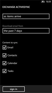 Press sign in.Wait while the email account is activated.