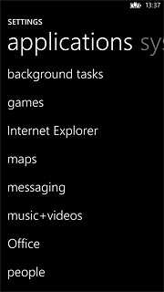Drag your finger left on the display to find applications.