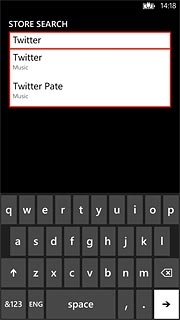 Key in Twitter and press arrow right.