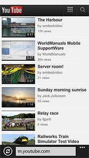 You can now use the application.Please note that YouTube isn't part of the original application package and therefore only a general description is given here.You have a number of options, such as:Search for video clipsSearch for video clips in a categoryIf you have a YouTube account and you log on, you can also:Upload video clipsShare video clipsCreate playlistsRate video clips