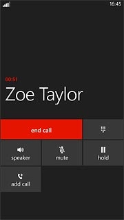 Press end call to end the call and return to standby mode.