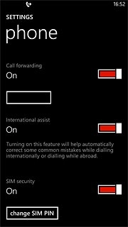 Press the indicator next to Call forwarding to turn off the function.