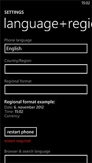 Press restart phone.Wait a moment while your phone is restarted.