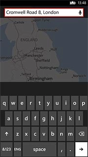 Key in the required destination and press arrow right.