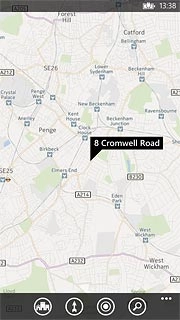 The selected destination is displayed as a point on the map.