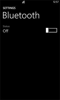 Press the indicator next to Status to turn on Bluetooth.