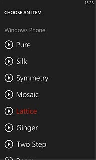 Once you've found a ring tone you like, press the required ring tone.