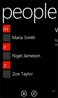 Press and hold the required contact until a pop-up menu is displayed.