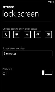 Press the indicator next to Password to turn on the function.Key in the required phone lock code.