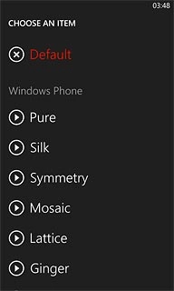 Once you've found a ring tone you like, press the required ring tone.