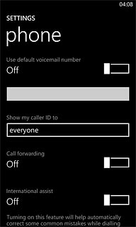 Press the field below Use default voicemail number and key in +61414121121