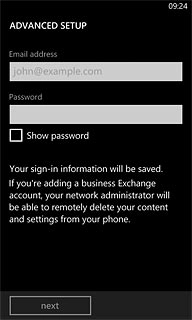 Press the field below Email address and key in your email address.