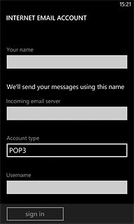 Press the field below Username and key in the username for your email account.