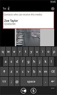 Press the required contact.Write subject and text for your picture message.