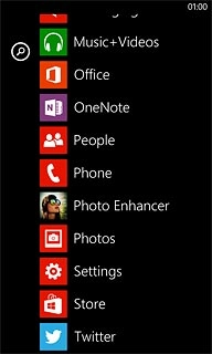 Slide your finger left on the display.Press Twitter.